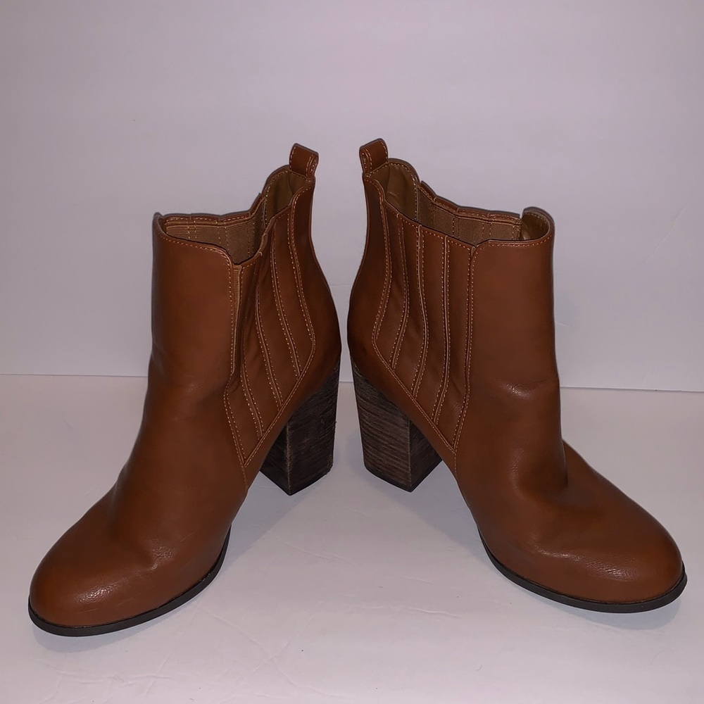 Call It Spring Brown Ankle Booties Size 11 - Picture 4 of 9